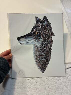 Hand-Signed Original Wolf Art Print